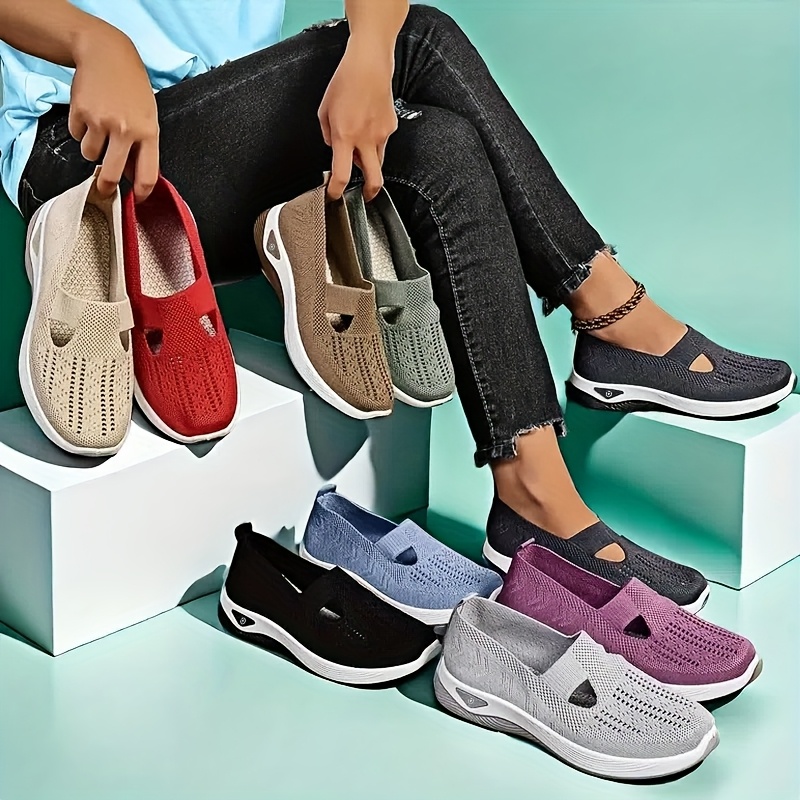 Women'S Shoes For Plantar Fasciitis - Womens Spring Summer Knit Slip On