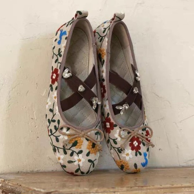 Embroidery Flower Ballet Flats - Ballet Flat Women ulasan dan harga