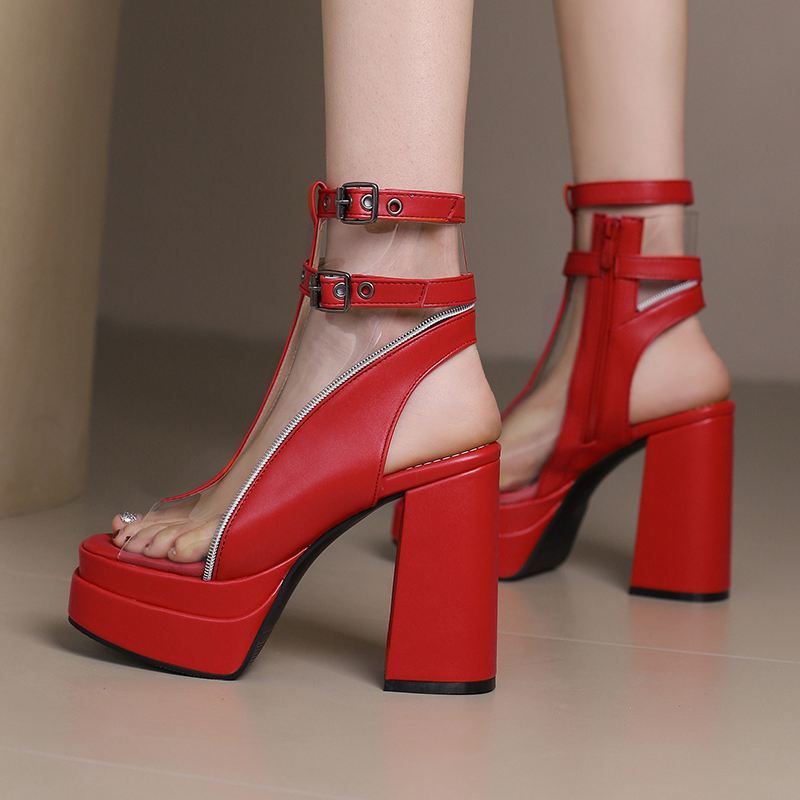 SIMLOVEYO Double Platform Wome - Metallic Heel Sandal ulasan dan harga