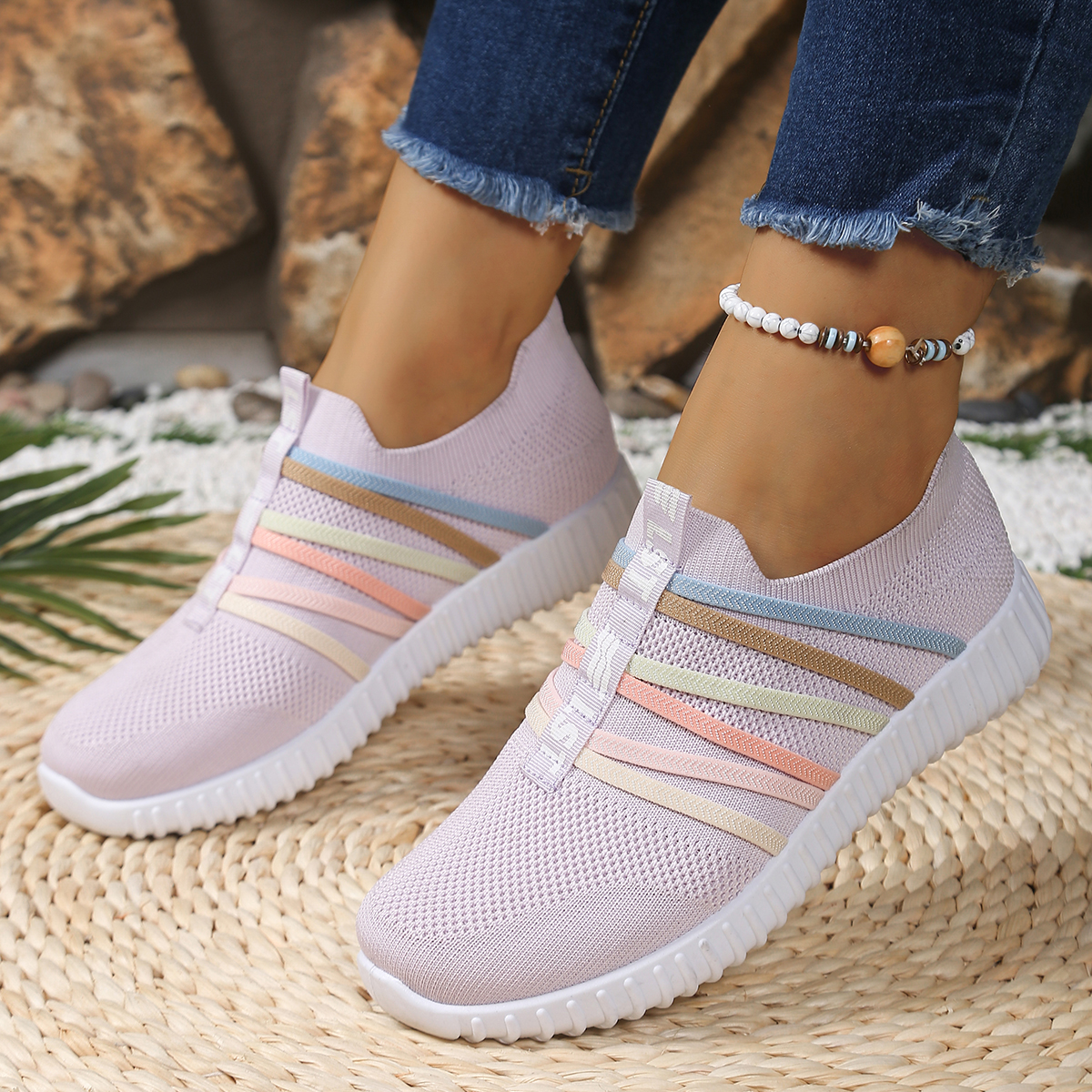 Delicate Rainbow with Pink Sho - Women'S Shoes For Plantar Fasciitis ulasan dan harga