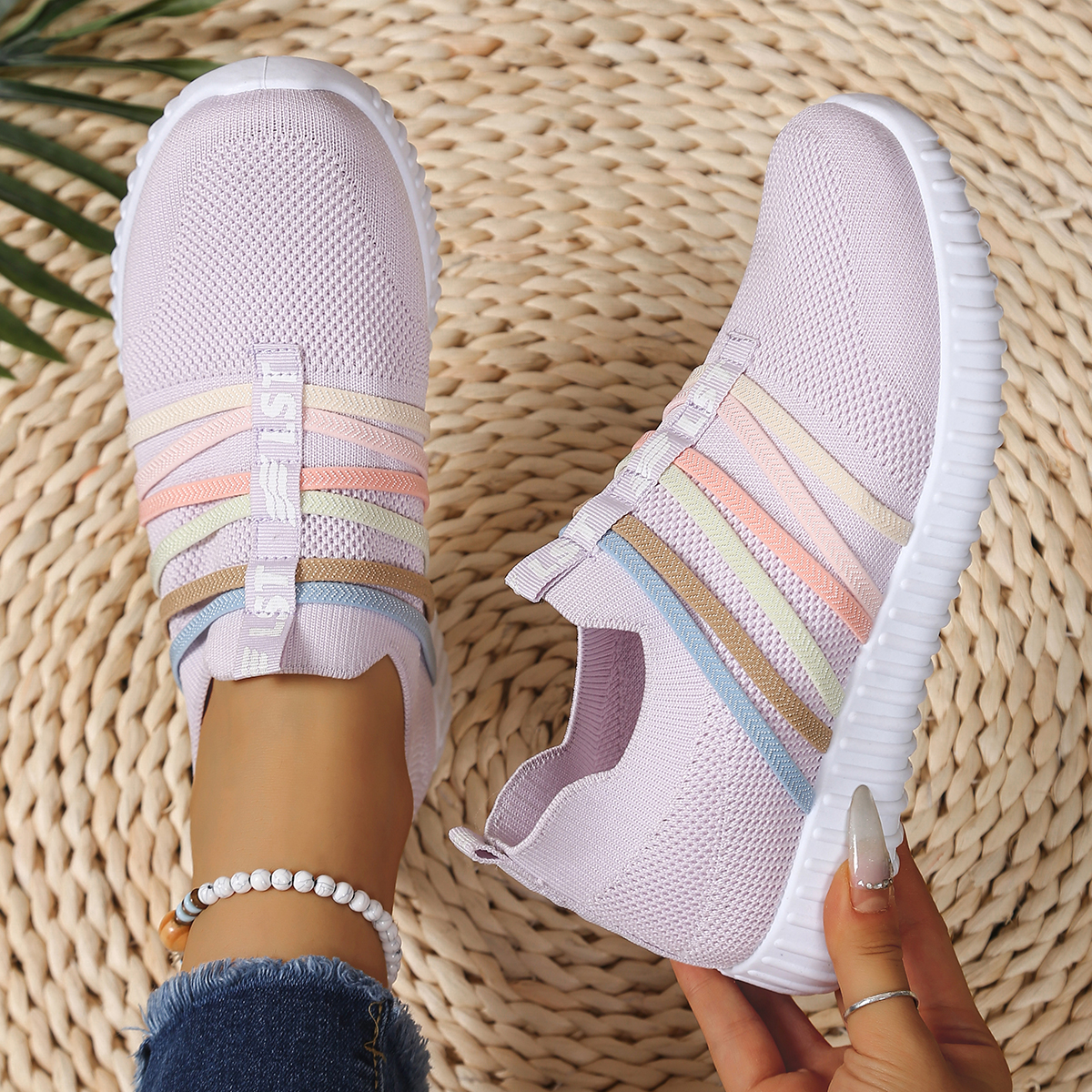 Delicate Rainbow with Pink Sho - Women'S Shoes For Plantar Fasciitis ulasan dan harga