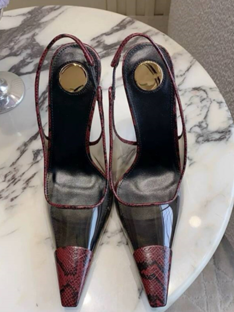 2026 Summer New Transparent Sq - Metallic Heel Sandal ulasan dan harga
