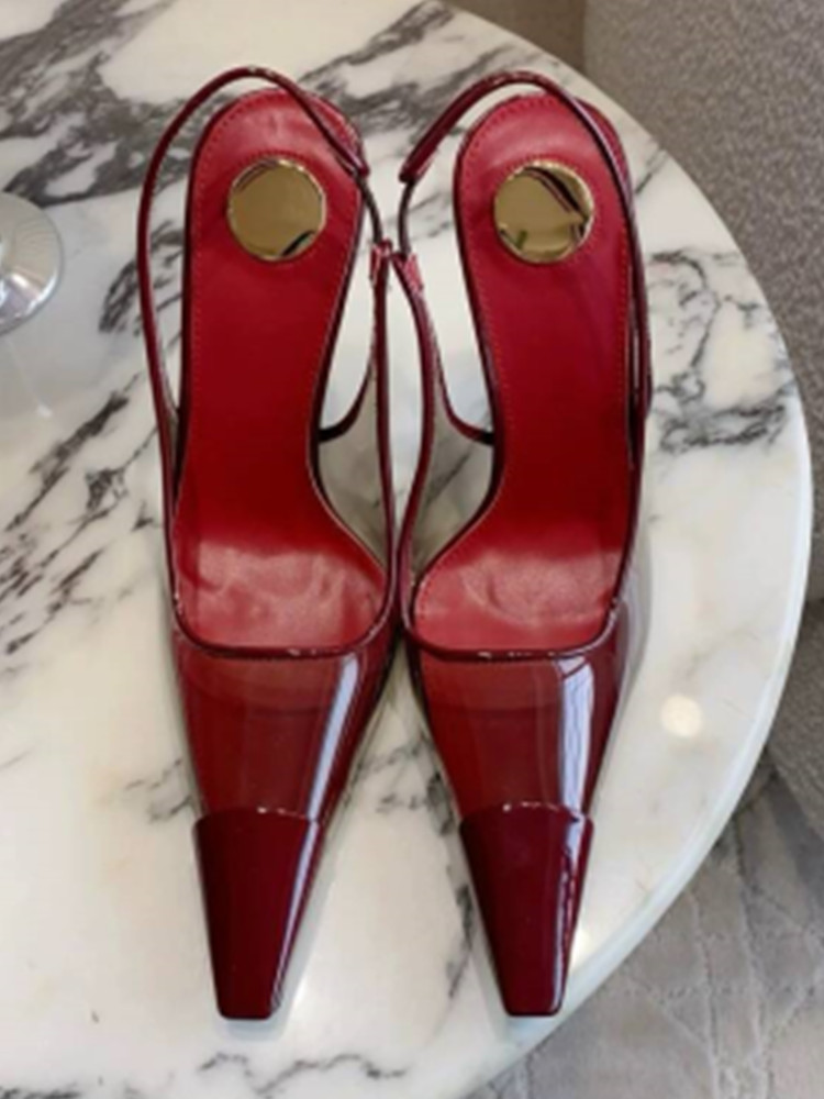2026 Summer New Transparent Sq - Metallic Heel Sandal ulasan dan harga