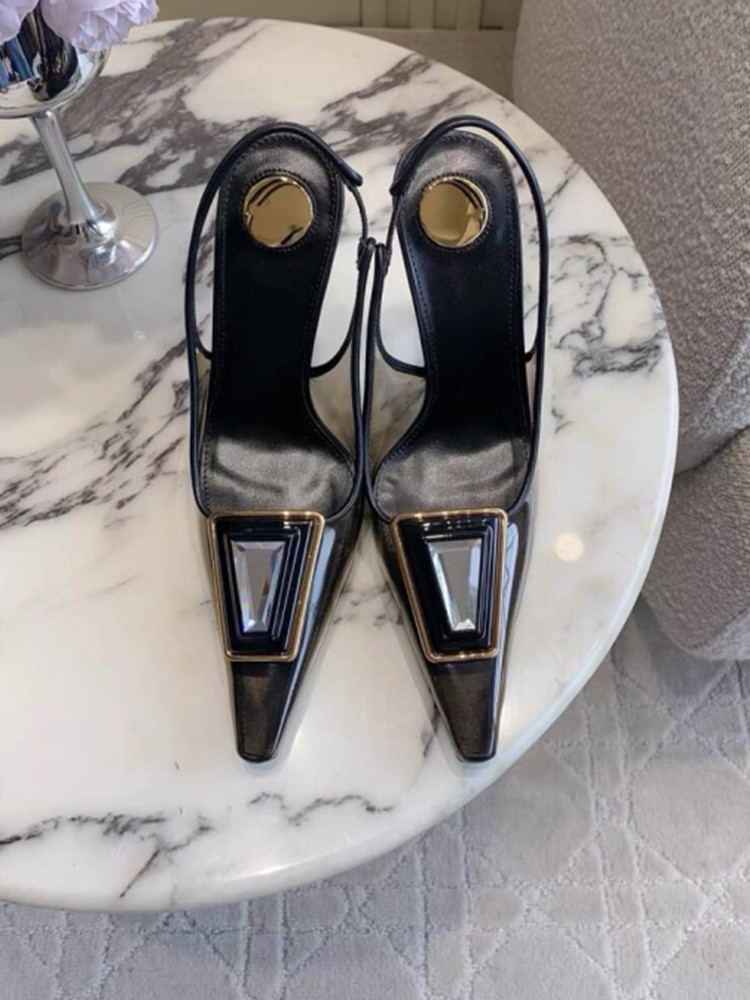 2026 Summer New Transparent Sq - Metallic Heel Sandal ulasan dan harga