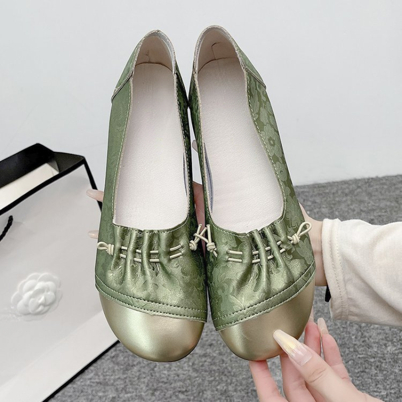 Chinese Style Color Block Slip - Women'S Shoes For Work ulasan dan harga