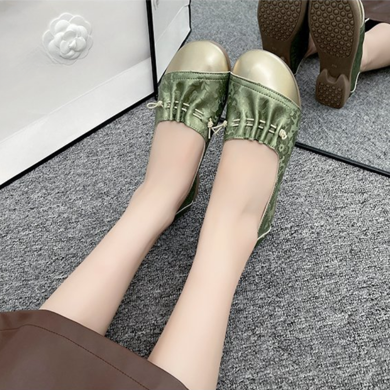 Chinese Style Color Block Slip - Women'S Shoes For Work ulasan dan harga