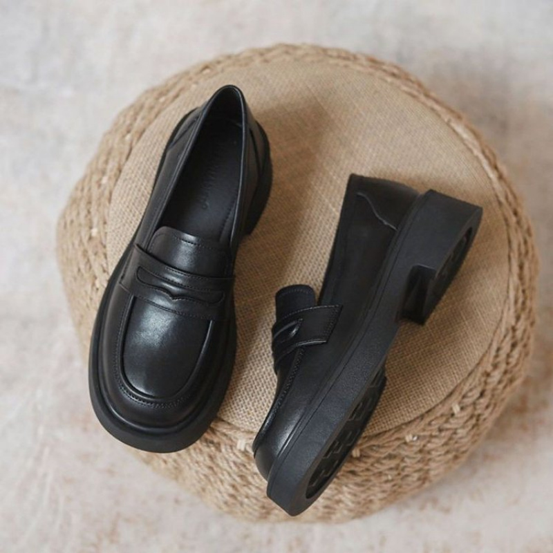 Women Black/Reddish Brown Plat - Women'S Shoes Loafers Black ulasan dan harga