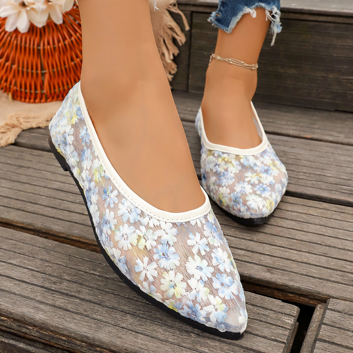 Summer Elegant Flower Low Heel - Women'S Shoes Toms ulasan dan harga