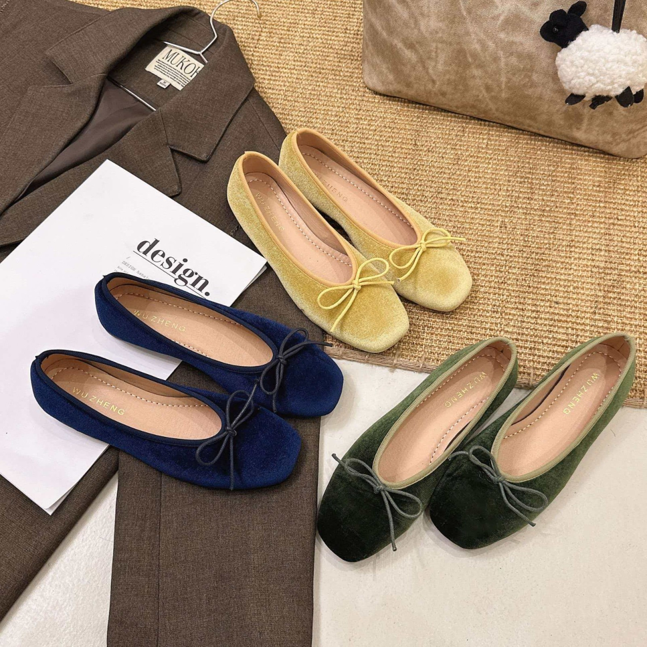 French-style high-end velvet b - Ballet Flat Women ulasan dan harga