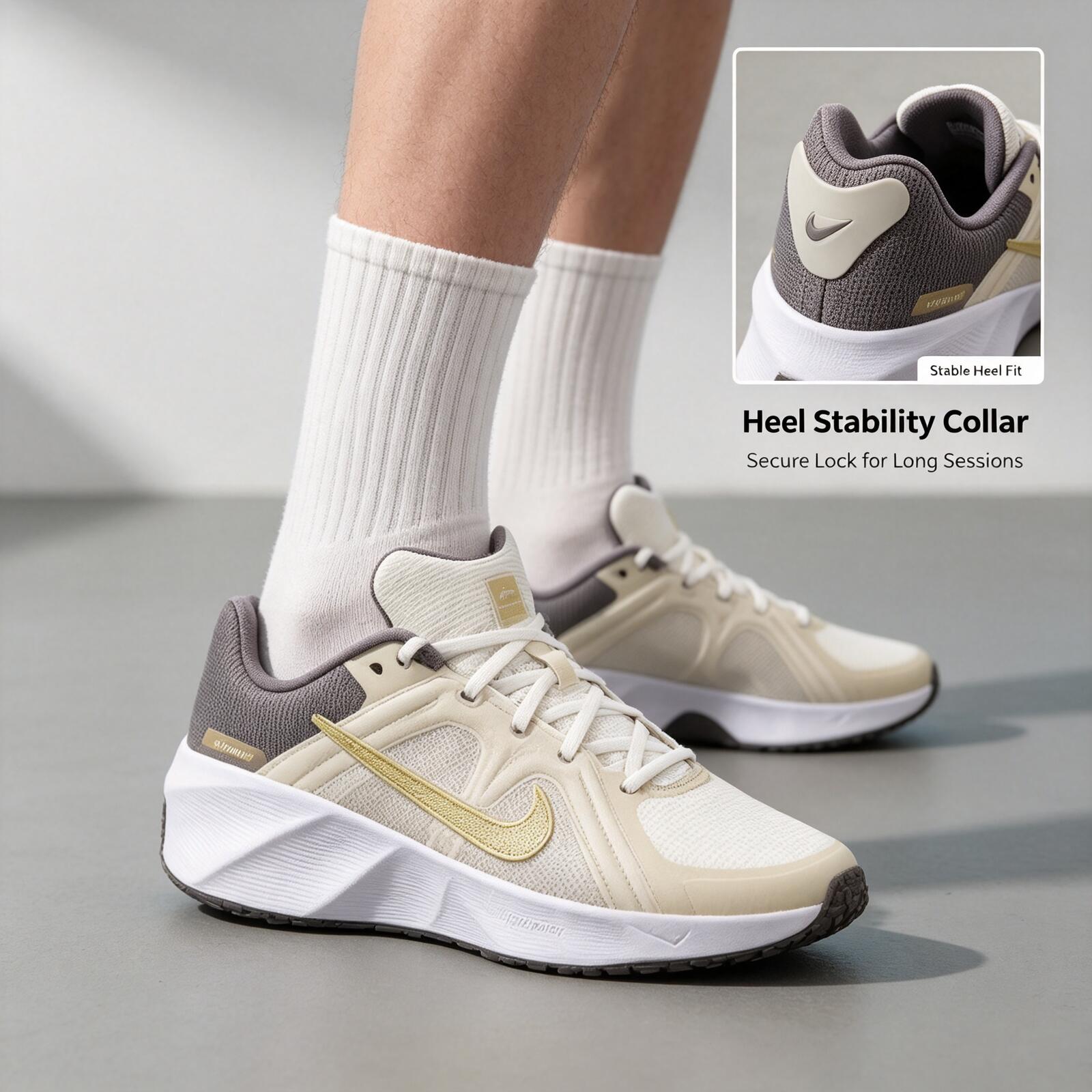 Nike Men's White Gray Gold Tra - Women Shoes Zoom ulasan dan harga