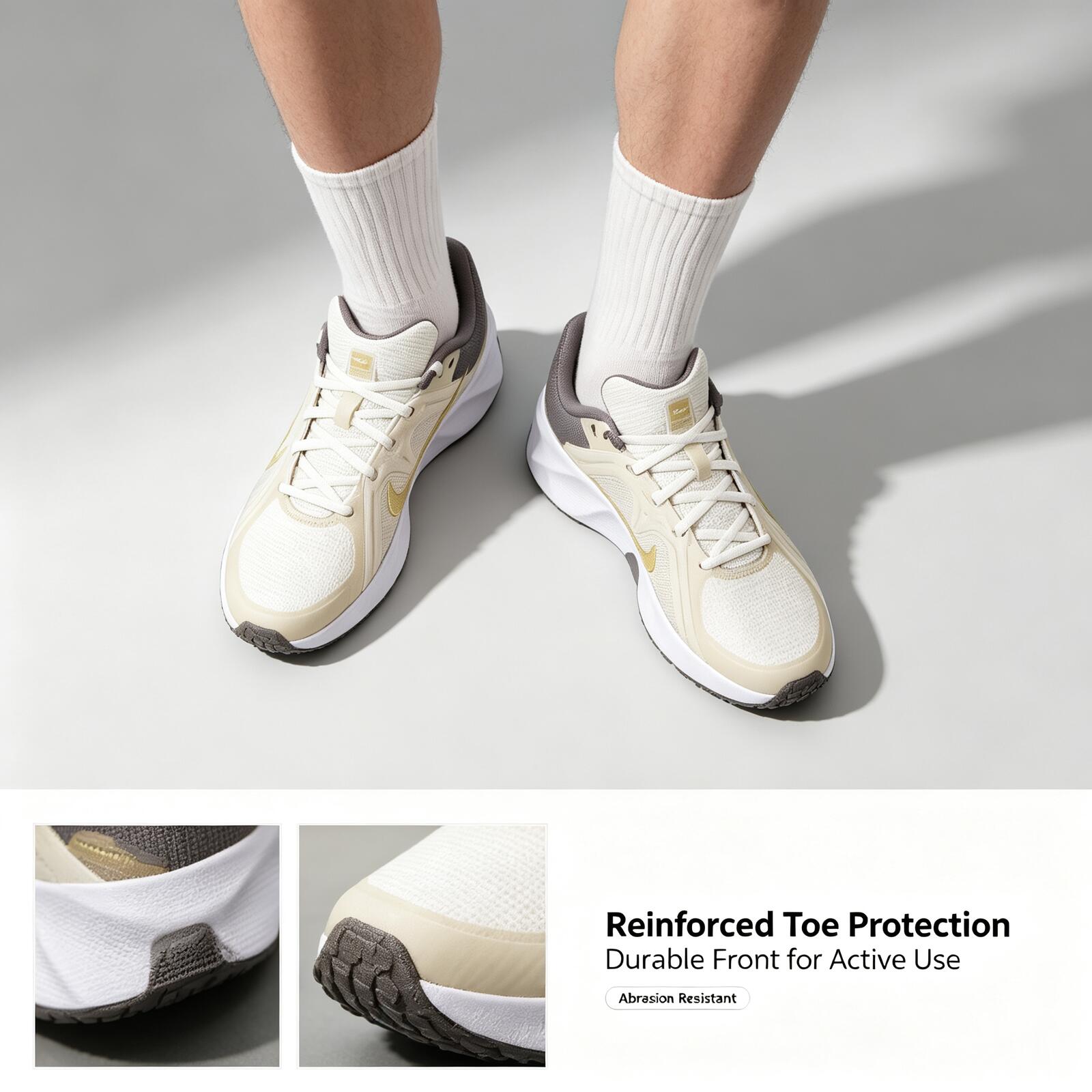 Nike Men's White Gray Gold Tra - Women Shoes Zoom ulasan dan harga