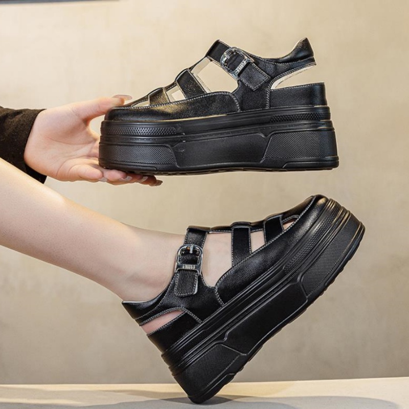 8.5cm Hollow Full Cow Genuine  - Wedge Heeled Sneaker ulasan dan harga