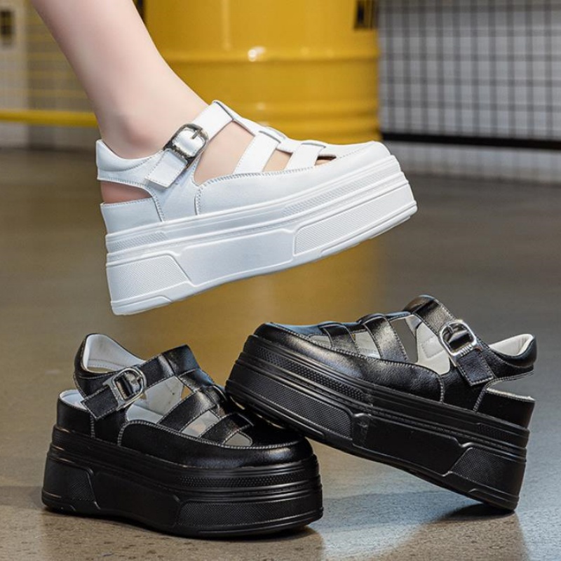 8.5cm Hollow Full Cow Genuine  - Wedge Heeled Sneaker ulasan dan harga