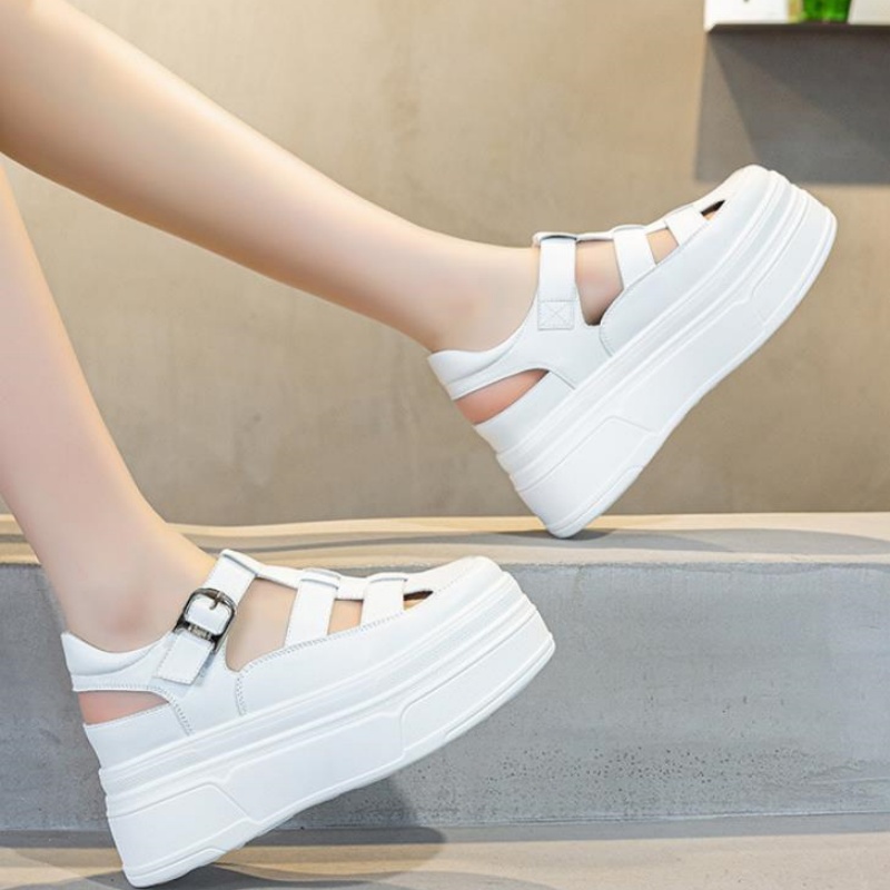 8.5cm Hollow Full Cow Genuine  - Wedge Heeled Sneaker ulasan dan harga