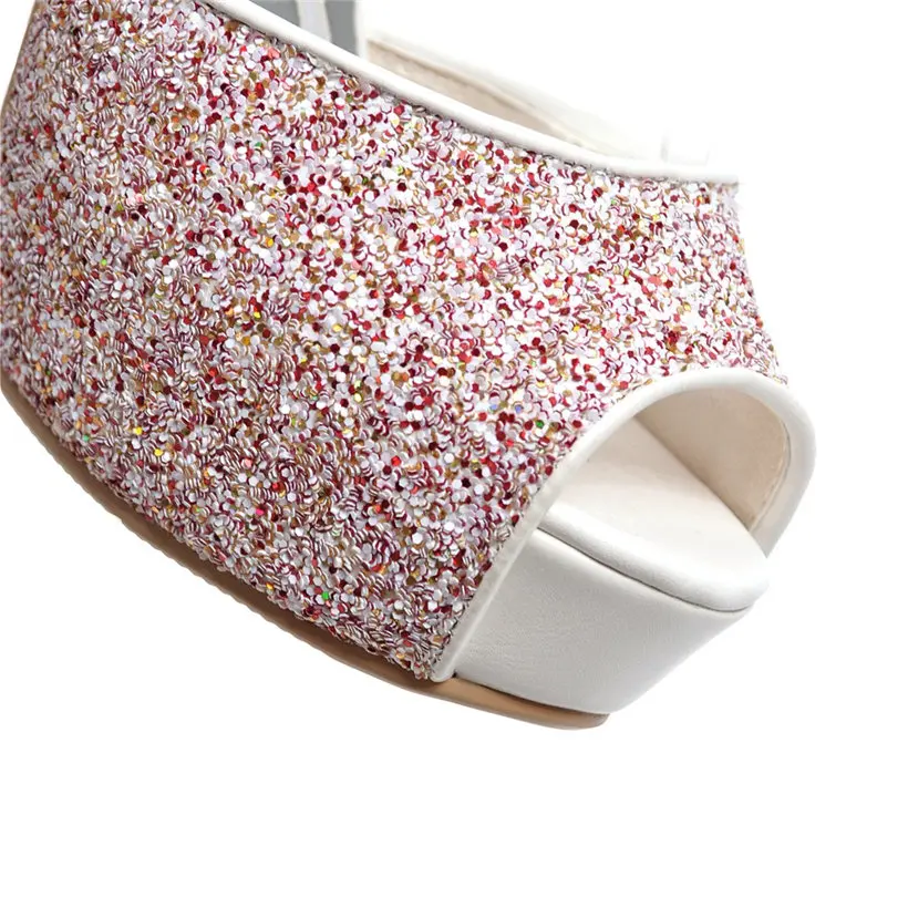 White Wedding Party Women Plat - Metallic Heel Sandal ulasan dan harga