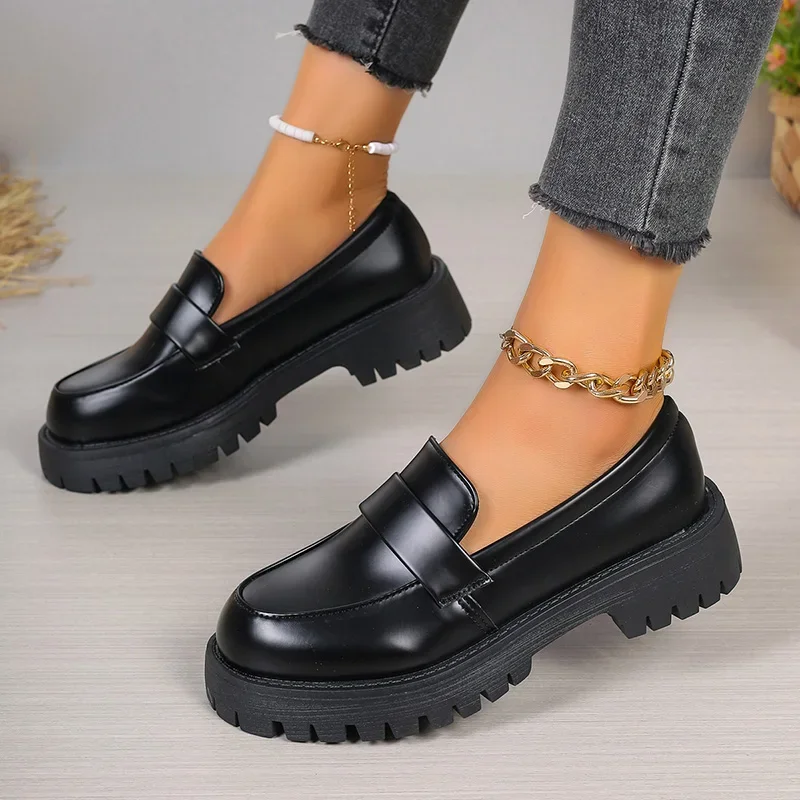 Plus Size 35-43 Black Pu Leath - Women'S Shoes Loafers Black ulasan dan harga