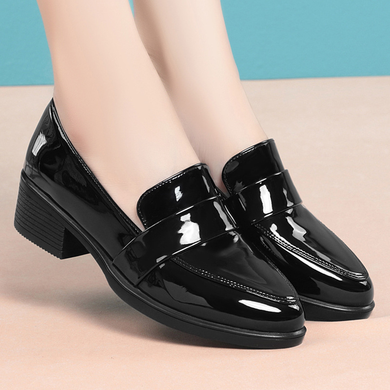 British Style Shallow Pointed  - Women'S Shoes Loafers Black ulasan dan harga