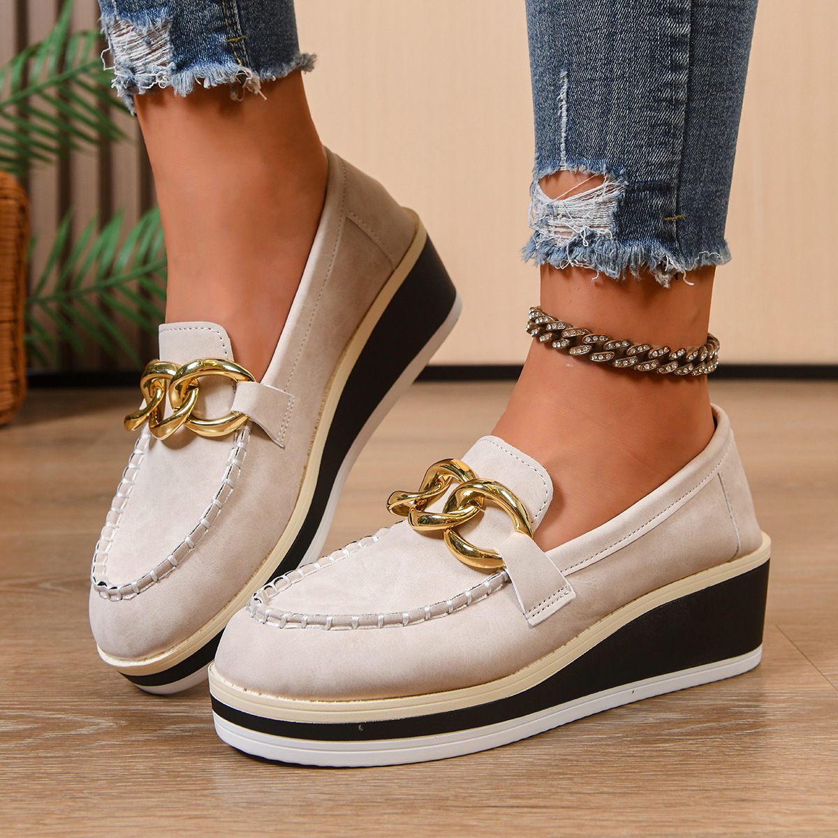 Women Platform Loafers Ladies  - Women'S Shoes Loafers Black ulasan dan harga