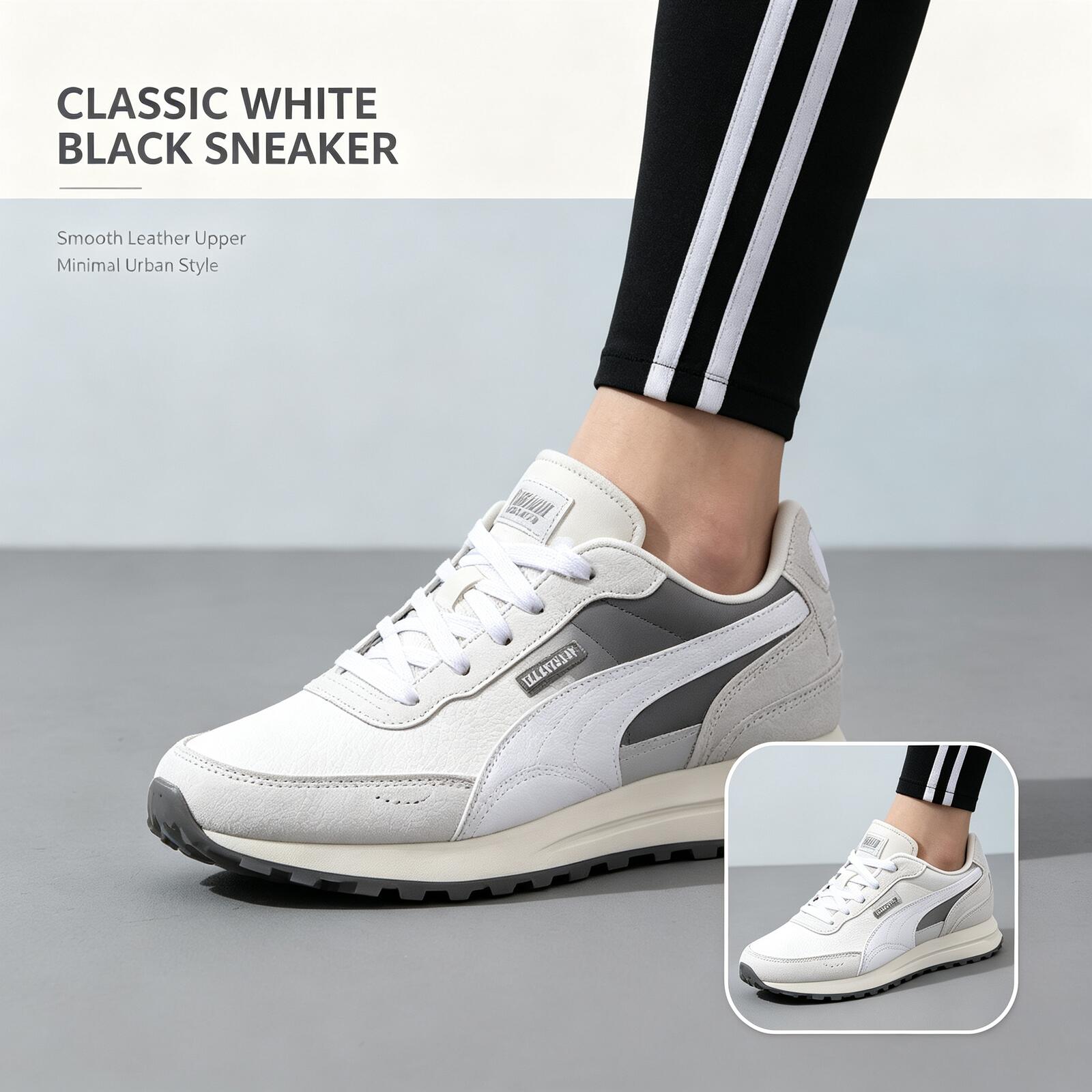 PUMA Men White Black Low Top S - Women Shoes Zoom ulasan dan harga