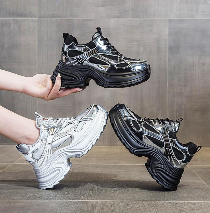 9CM Chunky Sneakers for Women  - Wedge Heeled Sneaker ulasan dan harga