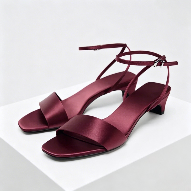 Elegant Square Toe Ankle Strap - Wide Fit Heels ulasan dan harga