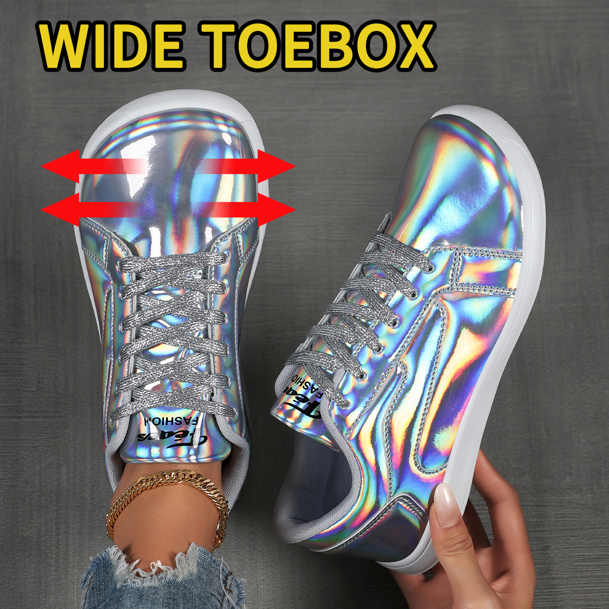 Women Iridescent Wide Toe Box  - Women'S Shoes With Wide Toe Box ulasan dan harga