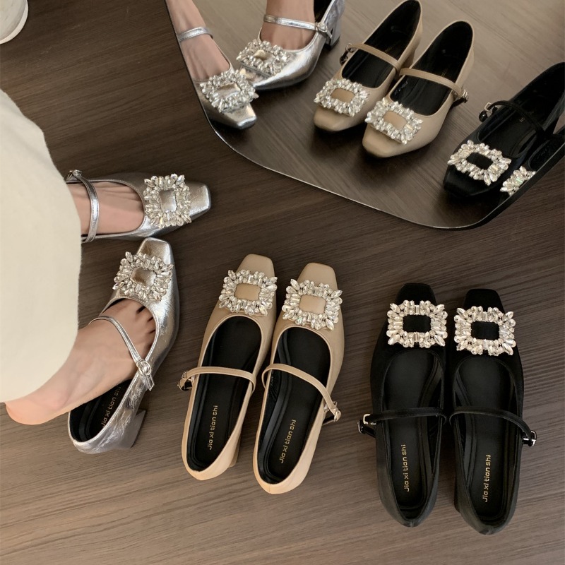 Silver Flat Bottom French Styl - Women Shoes Elegant ulasan dan harga