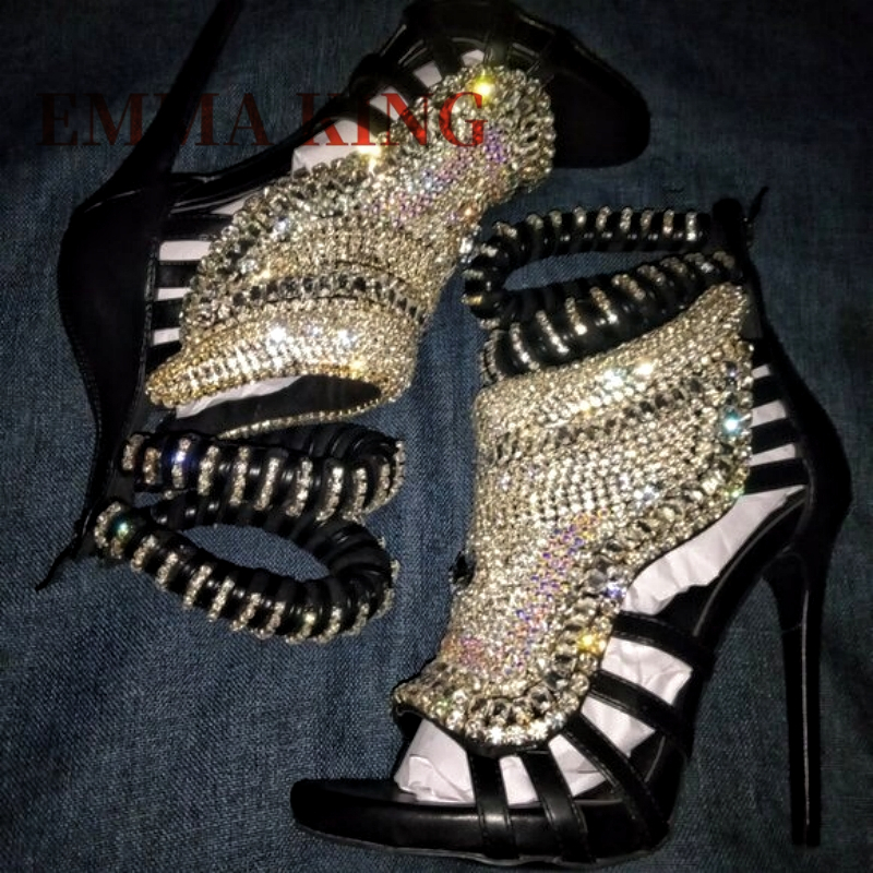 Crystal Rhinestone Embellished - Platform Mule Heel ulasan dan harga