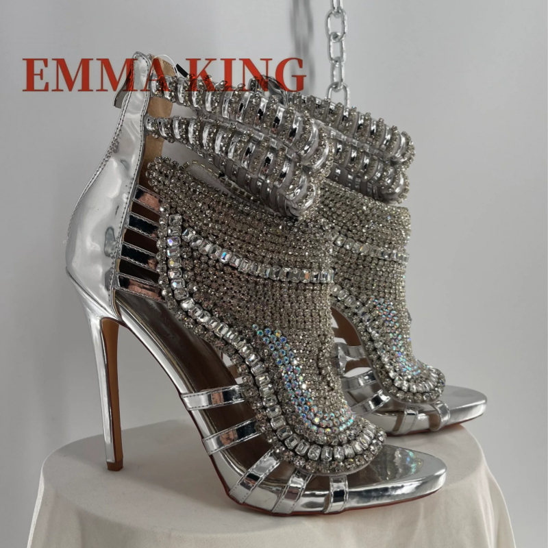 Crystal Rhinestone Embellished - Platform Mule Heel ulasan dan harga