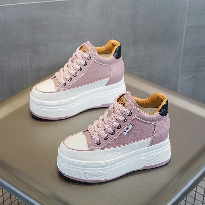 9CM Cow Suede Genuine Leather  - Wedge Heeled Sneaker ulasan dan harga